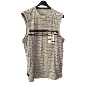 Projek Raw Mens Small Grey Geometric Triangle Grid Graphic Sleeveless Muscle NWT